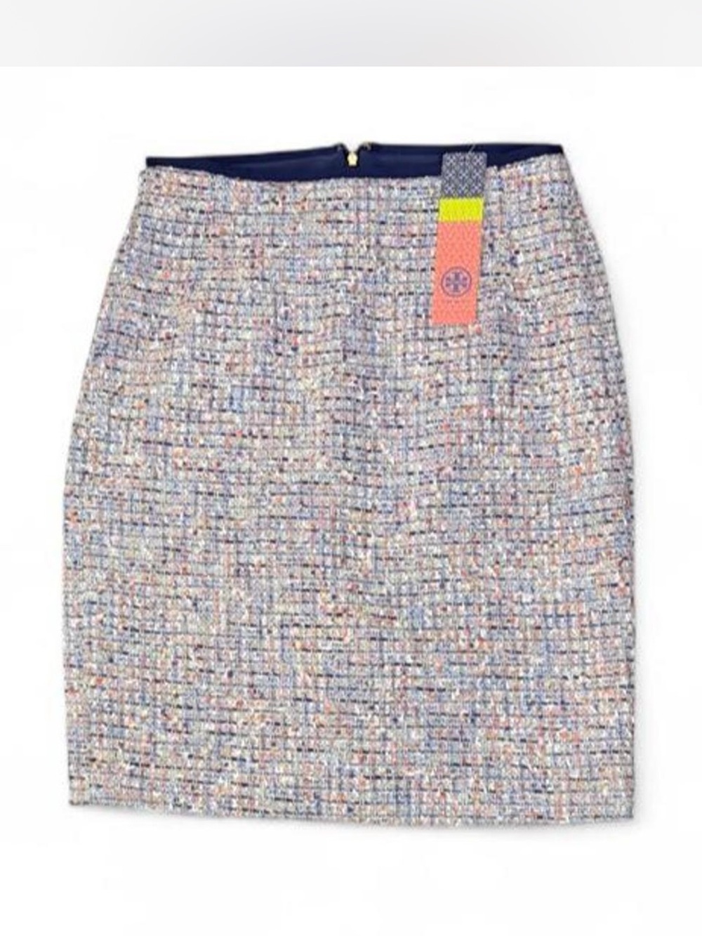 Tory Burch Pastel Tweed Pencil Skirt - Light Blue Multi NWT